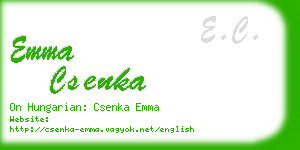 emma csenka business card